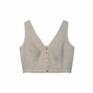 Madewell Women's Linen Button-Front Top